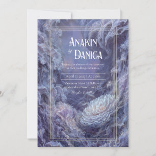 Convites Casamento Surreal Fantasia Roxo Branco Dourado Mág