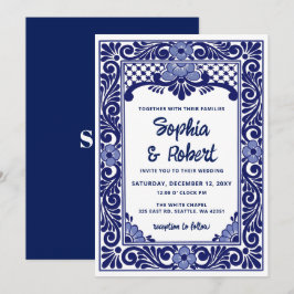 Convites Casamento Talavera Azul Mexicano