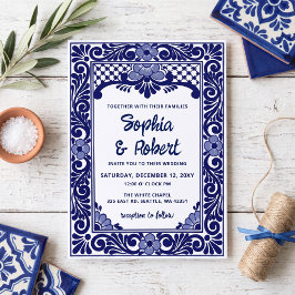 Convites Casamento Talavera Azul Mexicano