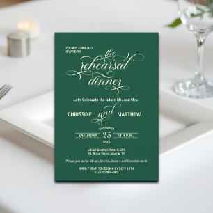 Convites Casamento Teal Janto de Ensaio de Caligrafia Elega