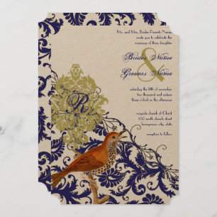 Convites Casamento tema damasco de Endívio de Marinhos de A