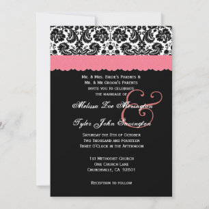 Convites Casamento tema damasco de Flor de Pêssego Branco