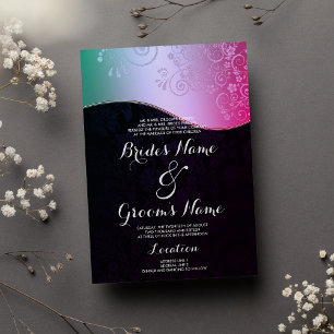 Convites Casamento tema damasco Floral de Gradação de Teto