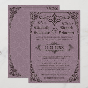 Convites Casamento tema damasco Gótico Vitoriano Convida