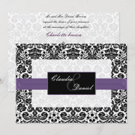 Convites casamento tema damasco roxo
