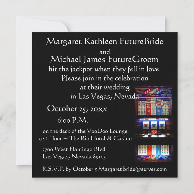 Convites Casamento Tema de Las Vegas (Frente)