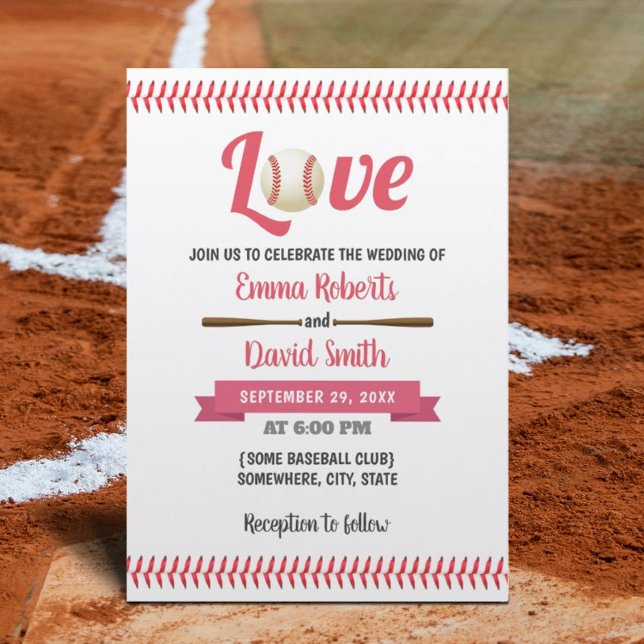 Convites Casamento Tema Esportivo Baseball Love (Criador carregado)