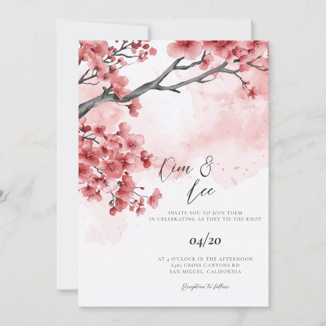 Convites Casamento Temático Coreano (Frente)