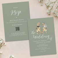 Casamento Temático de Dinossauro Código QR Verde S