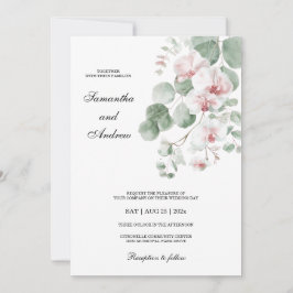 Convites Casamento Temático de Orquídea Boho Rosa