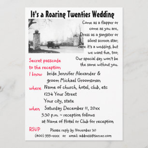 Convites Casamento Temático dos Anos 20 Rugidores