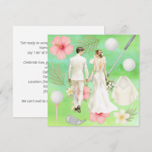 Convites Casamento temático Golf Havaiano para golfista
