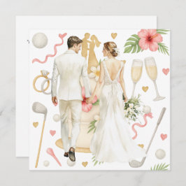 Convites Casamento temático Golf Havaiano para golfista