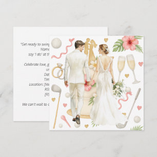 Convites Casamento temático Golf Havaiano para golfista