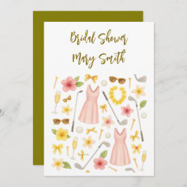 Convites Casamento temático Golf Havaiano para golfista Lov