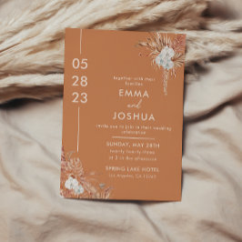 Convites Casamento Terracota Boho Moderno