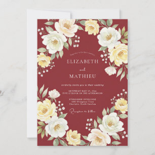 Convites Casamento Terracota com Folhas em Aquarela