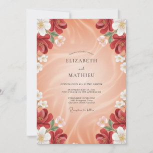 Convites Casamento Terracota Crimson Blossom