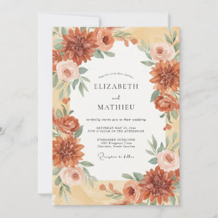 Convites Casamento Terracota Dahlia