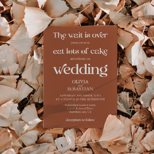 Convites Casamento Terracotta com Script Minimalista e Engr