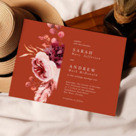 Convites Casamento Terracotta do outono Elegante