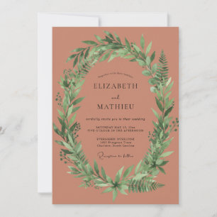 Convites Casamento Terroso de Terracota no Bosque