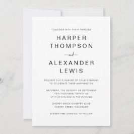 Convites Casamento Tipografia Minimalista Chic Moderna