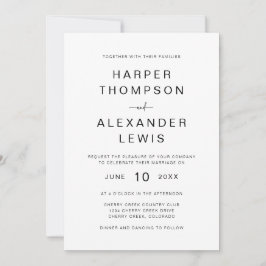 Convites Casamento Tipografia Minimalista Moderna Chic
