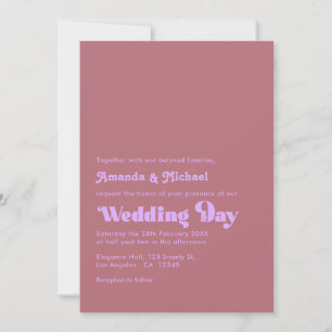 Convites Casamento Tipografia Romântico Rosa e Dourado Rosa