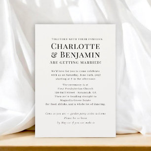 Convites Casamento Tipográfico Minimalista