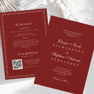 Convites Casamento Todo em Um com Estilo Old Money