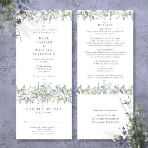 Convites Casamento Todo em Um com Verde Elegante
