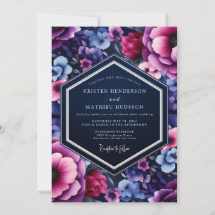 Convites Casamento Tom de Joia Índigo Magenta