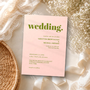 Convites Casamento Tom Terra Minimalista rosa verde Moderno