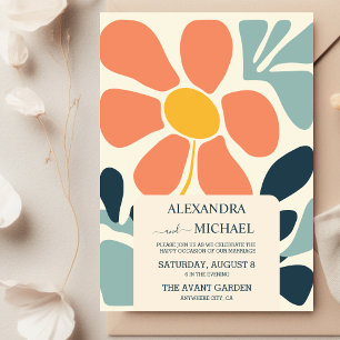 Convites Casamento Tons Suaves Tema Retro Groovy 70's