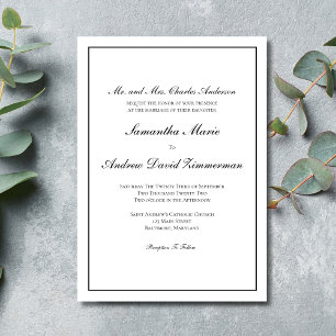Convites Casamento Tradicional Clássico Formal Elegante