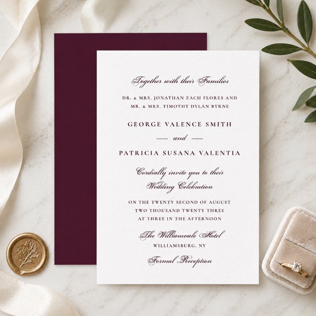 Convites Casamento Tradicional da Borgonha (Criador carregado)