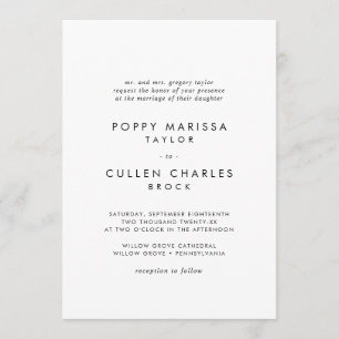 Convites Casamento Tradicional de Bold Name