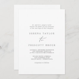 Convites Casamento Tradicional de Caligrafia de Prata Delic