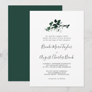 Convites Casamento Tradicional de Emerald Greenery