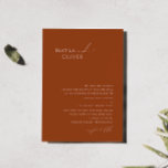 Convites Casamento Tradicional de Ferrugem no Deserto Simpl<br><div class="desc">Este simples convite de casamento tradicional para o deserto caprichoso é perfeito para o seu simples casamento robusto ocidental e terrático. A paleta neutra de cor do feto é a vintage a sudoeste com um toque moderno. A escrita é uma caligrafia manuscrita minimalista delicada, bastante elegante e romântica. O produto...</div>