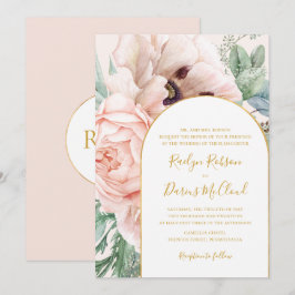 Convites Casamento Tradicional de Pastel de Jardim Floral E