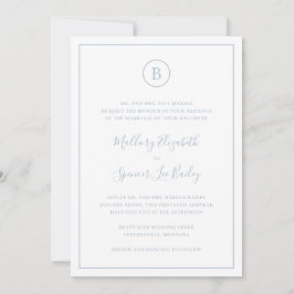 Convites Casamento Tradicional Dusty Blue Elegante Tudo Em