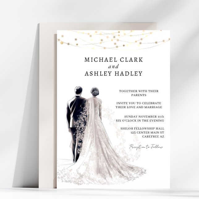 Convites Casamento Tradicional Elegante (Criador carregado)