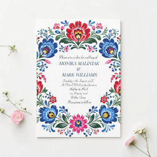 Convites Casamento Tradicional Floral Elegante Folclórico P