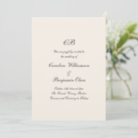Casamento Tradicional Formal Monograma Marfim Pret