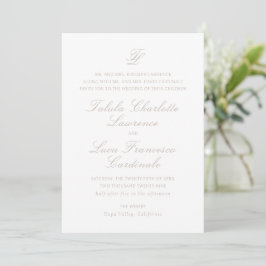 Convites Casamento Tradicional Neutral Elegante Sandy