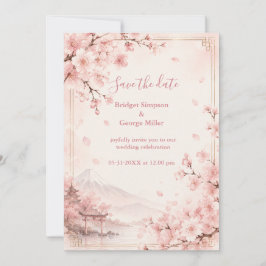 Convites Casamento Tradicional Sakura Monte fuji Elegância