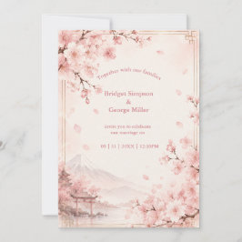Convites Casamento Tradicional Sakura Monte fuji Elegância