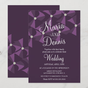Convites Casamento Trevo Roxo Floral Oxalis Moderno